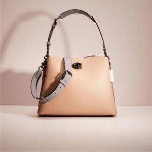 Coach Tan and Gray Shoulder Bag with Elegant Design